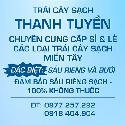 Cam kết trái cây sạch 100% không thuốc